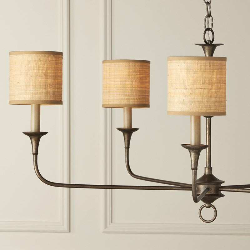 Grasscloth Drum Chandelier Shade