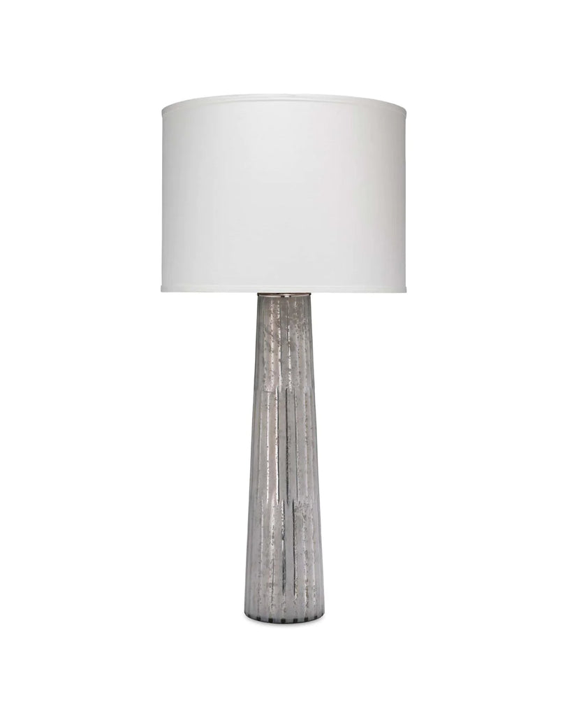 Striped Silver Pillar Table Lamp