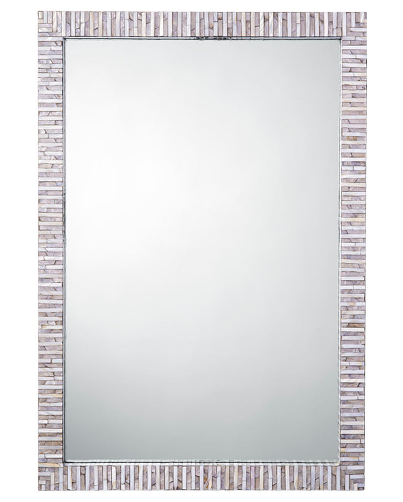 Mother of Pearl Rectangle Mirror | Handcrafted Shell Mosaic Frame