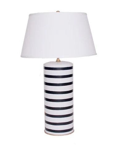 Black Striped Stacked Lamp