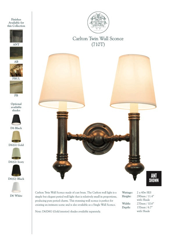Carlton Twin Wall Sconce