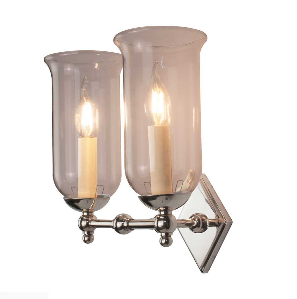 Christina Storm Glass Twin Wall Light