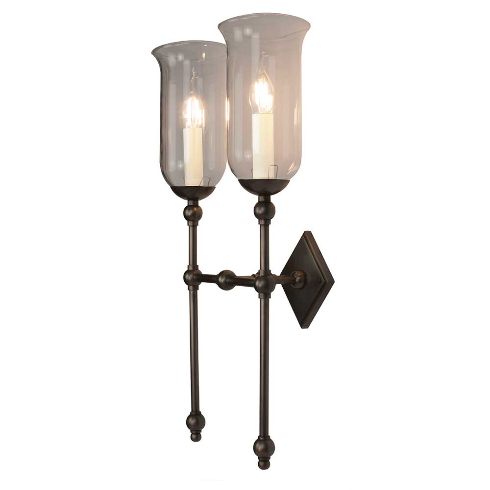 Christina Twin Tall Storm Glass Wall Light