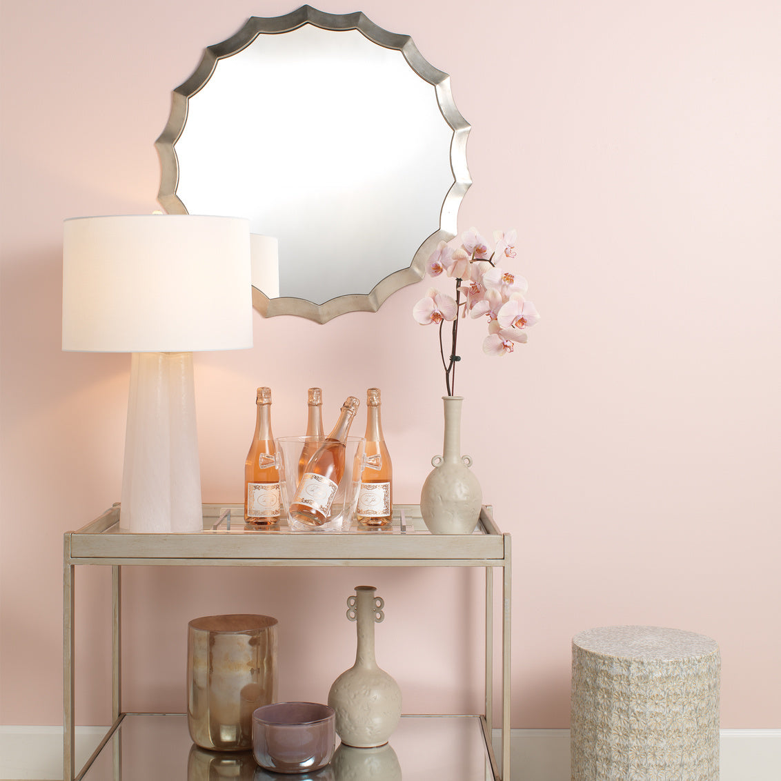 Round Scalloped Mirror