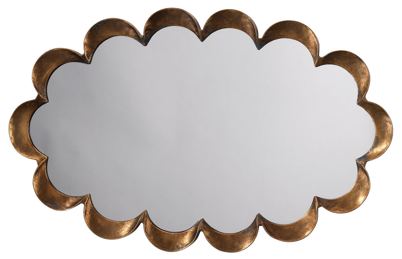 Antique Brass Scalloped Mirror