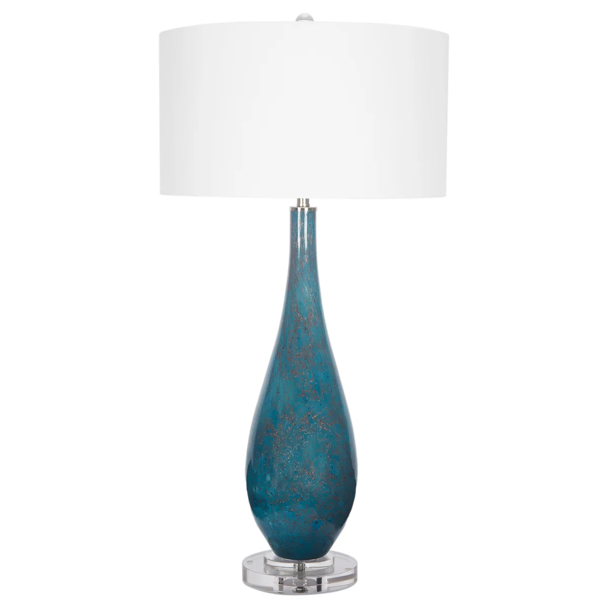 Harlee Deep Blue Handblown Glass Lamp