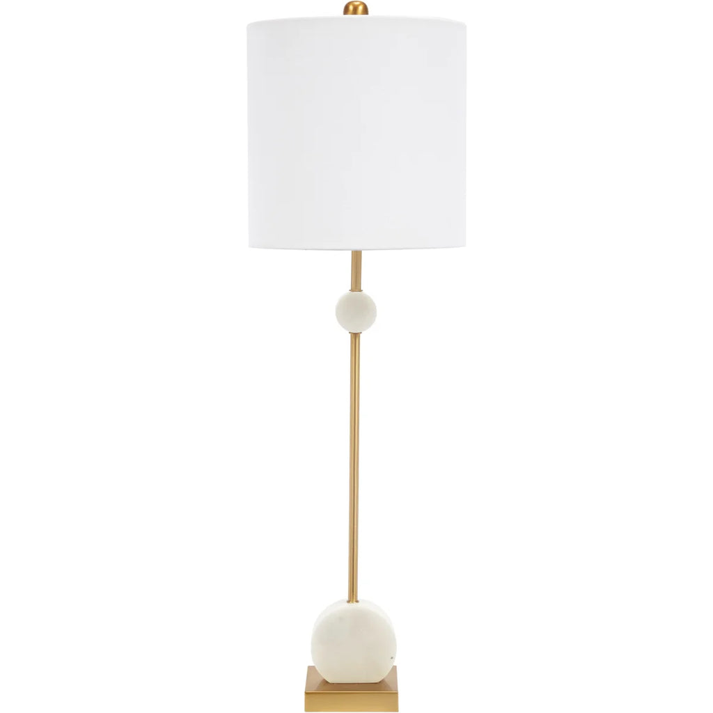 Wren White Marble Disc Buffet Lamp