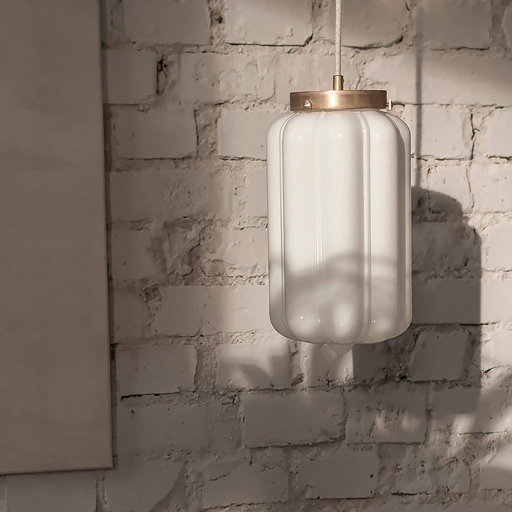 Glass Pendant Light Opaline Deco - hadleyjameslighting