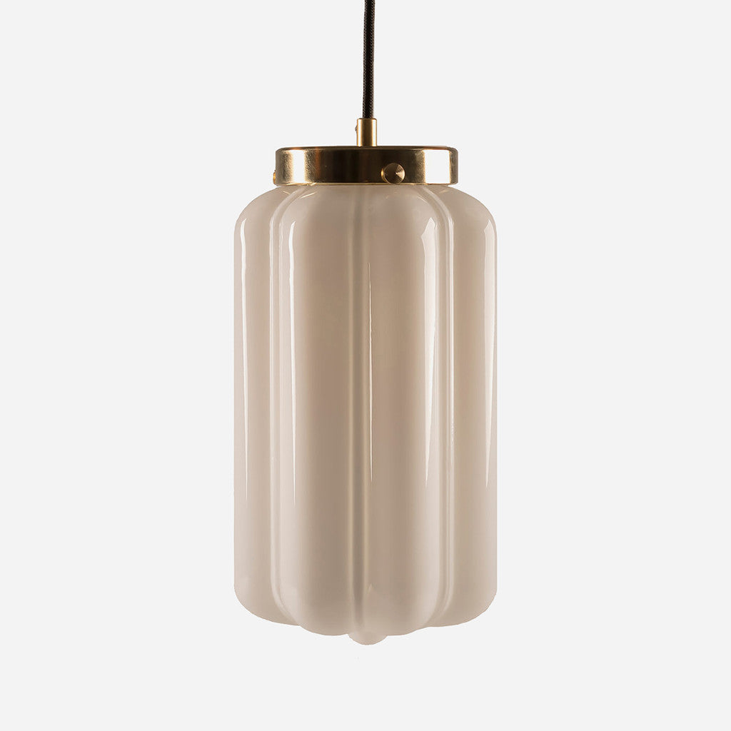 Glass Pendant Light Opaline Deco - hadleyjameslighting