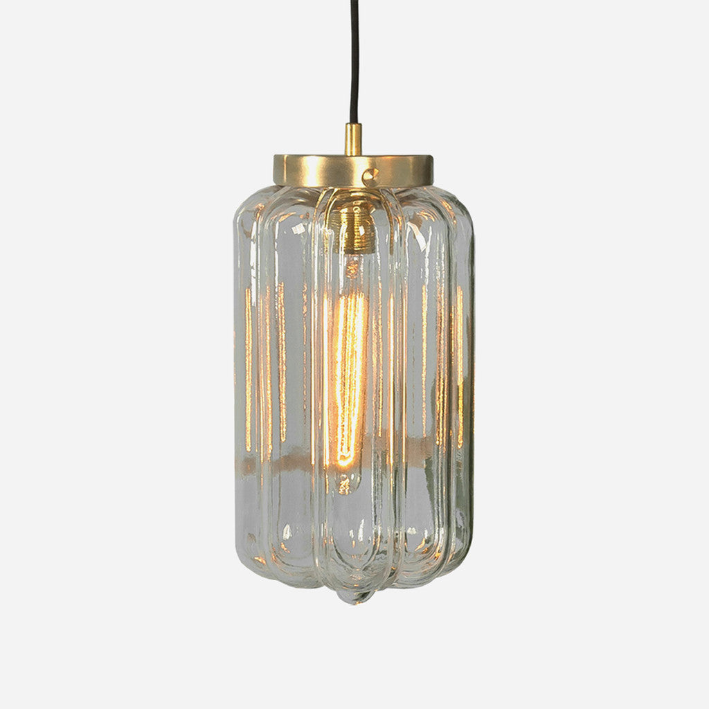 Glass Pendant Light Clear Deco - hadleyjameslighting