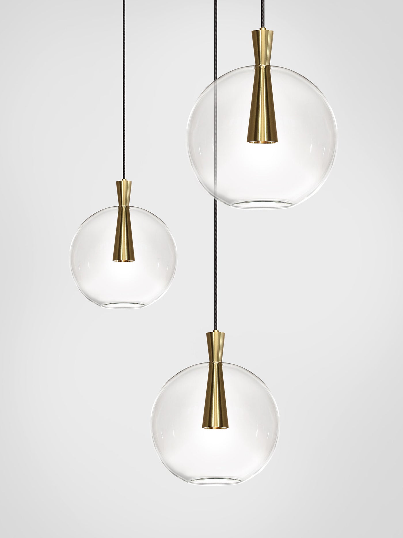 Cone Lamp and Shade Cluster - 3 Piece