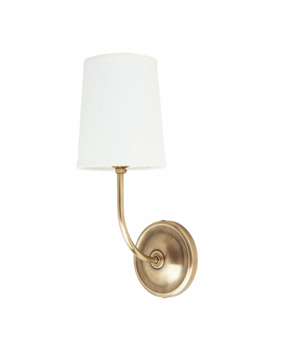 Sheffield Wall Sconce with Linen Shade - hadleyjameslighting