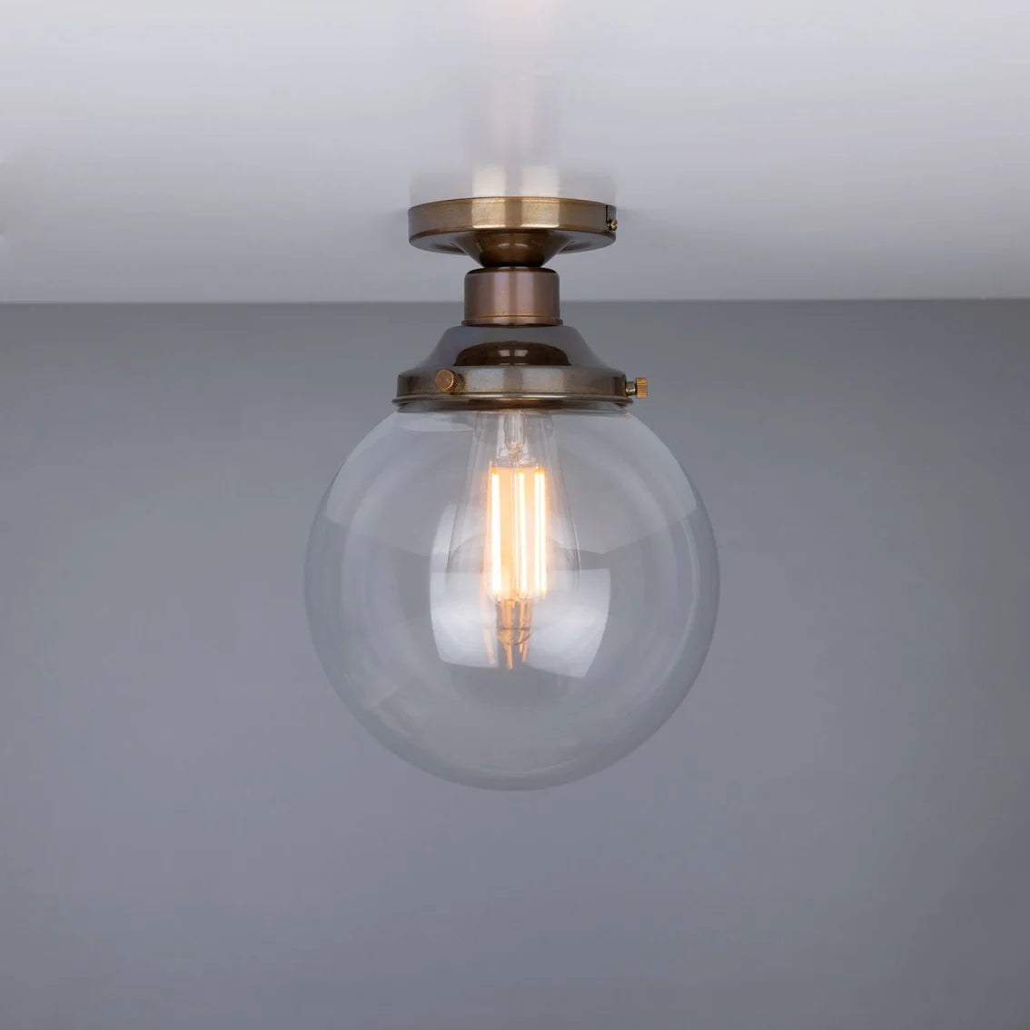 Cullen Glass Globe Flush Ceiling Light