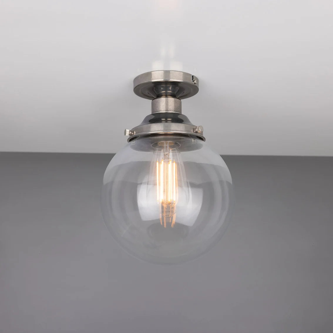 Cullen Glass Globe Flush Ceiling Light