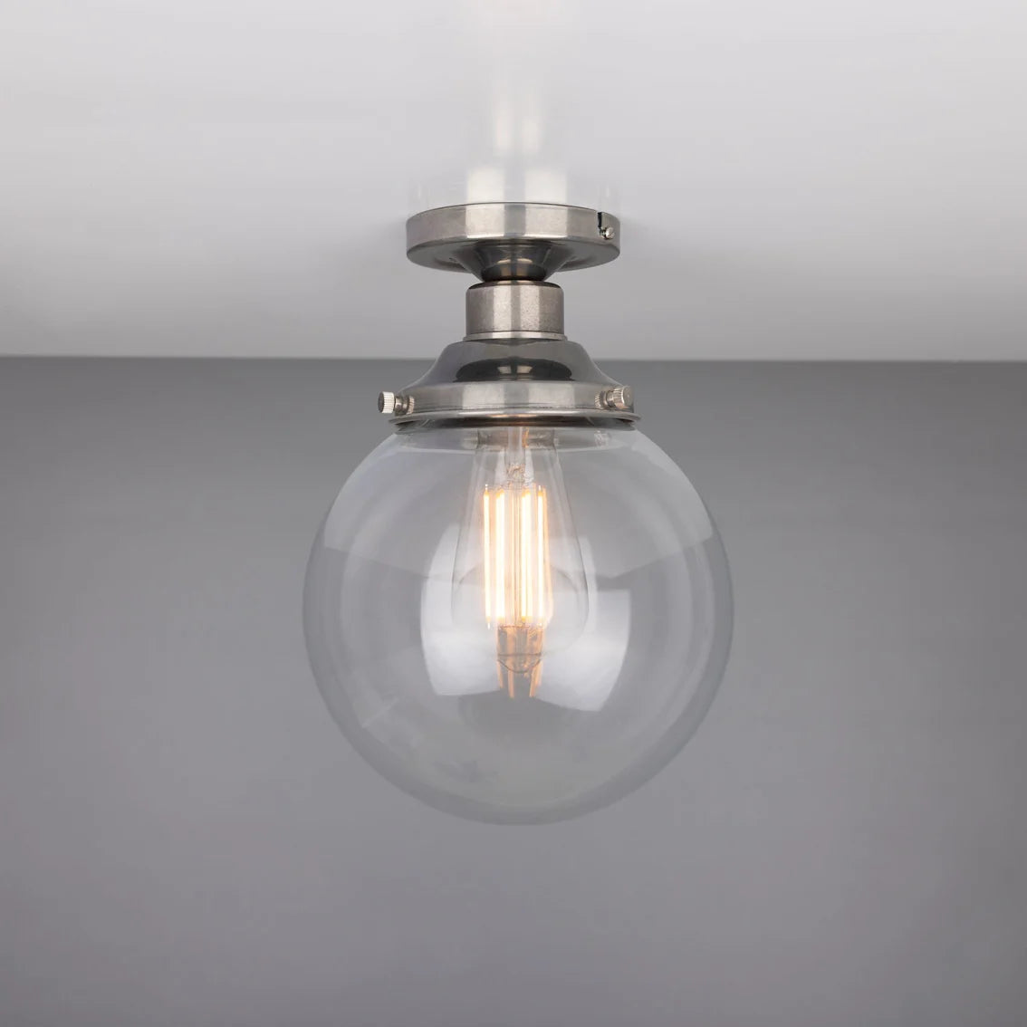 Cullen Glass Globe Flush Ceiling Light