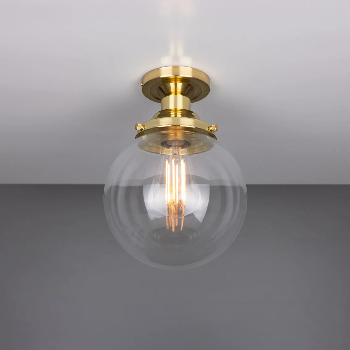 Cullen Glass Globe Flush Ceiling Light