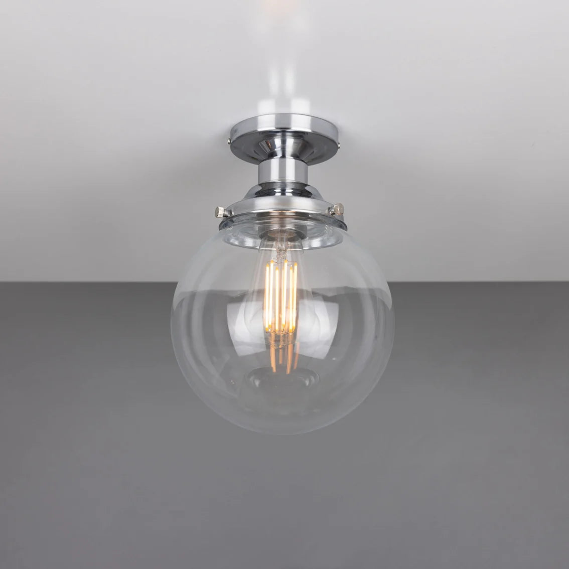 Cullen Glass Globe Flush Ceiling Light