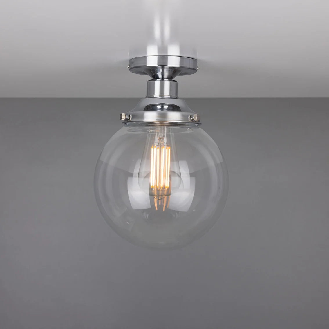 Cullen Glass Globe Flush Ceiling Light