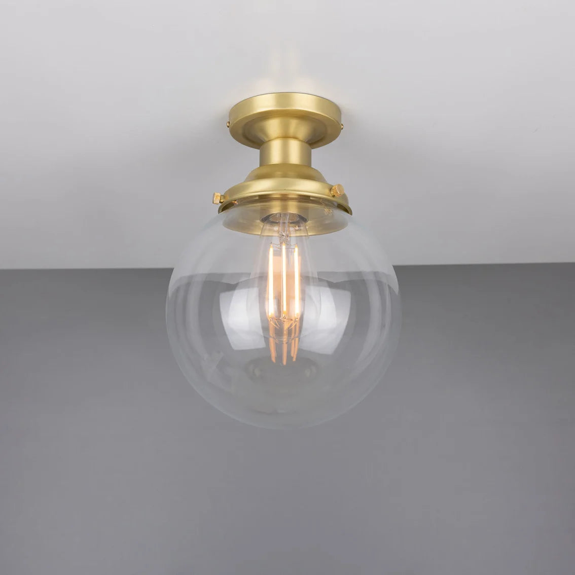 Cullen Glass Globe Flush Ceiling Light