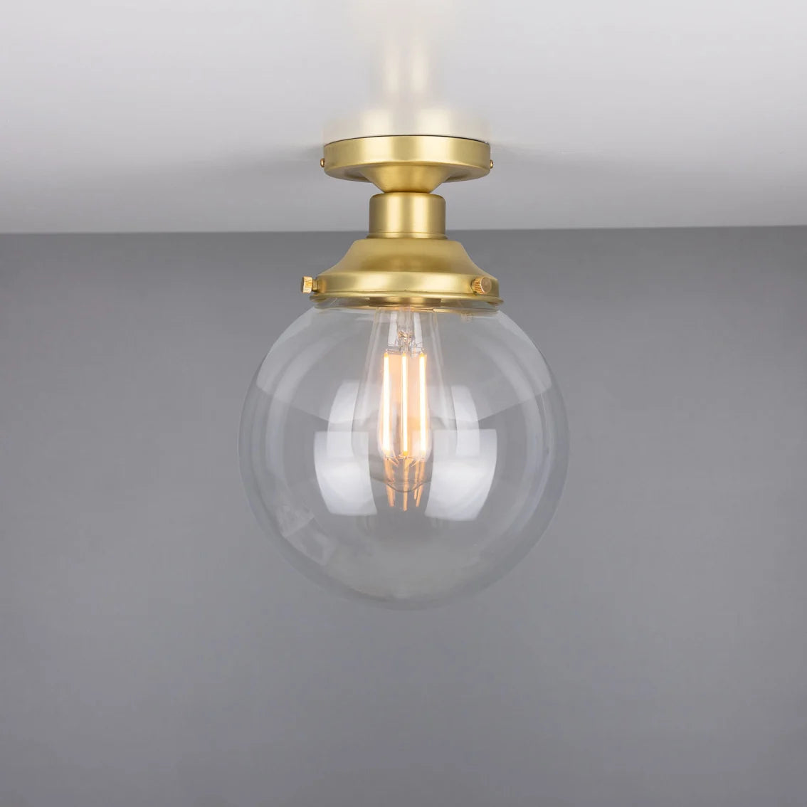 Cullen Glass Globe Flush Ceiling Light