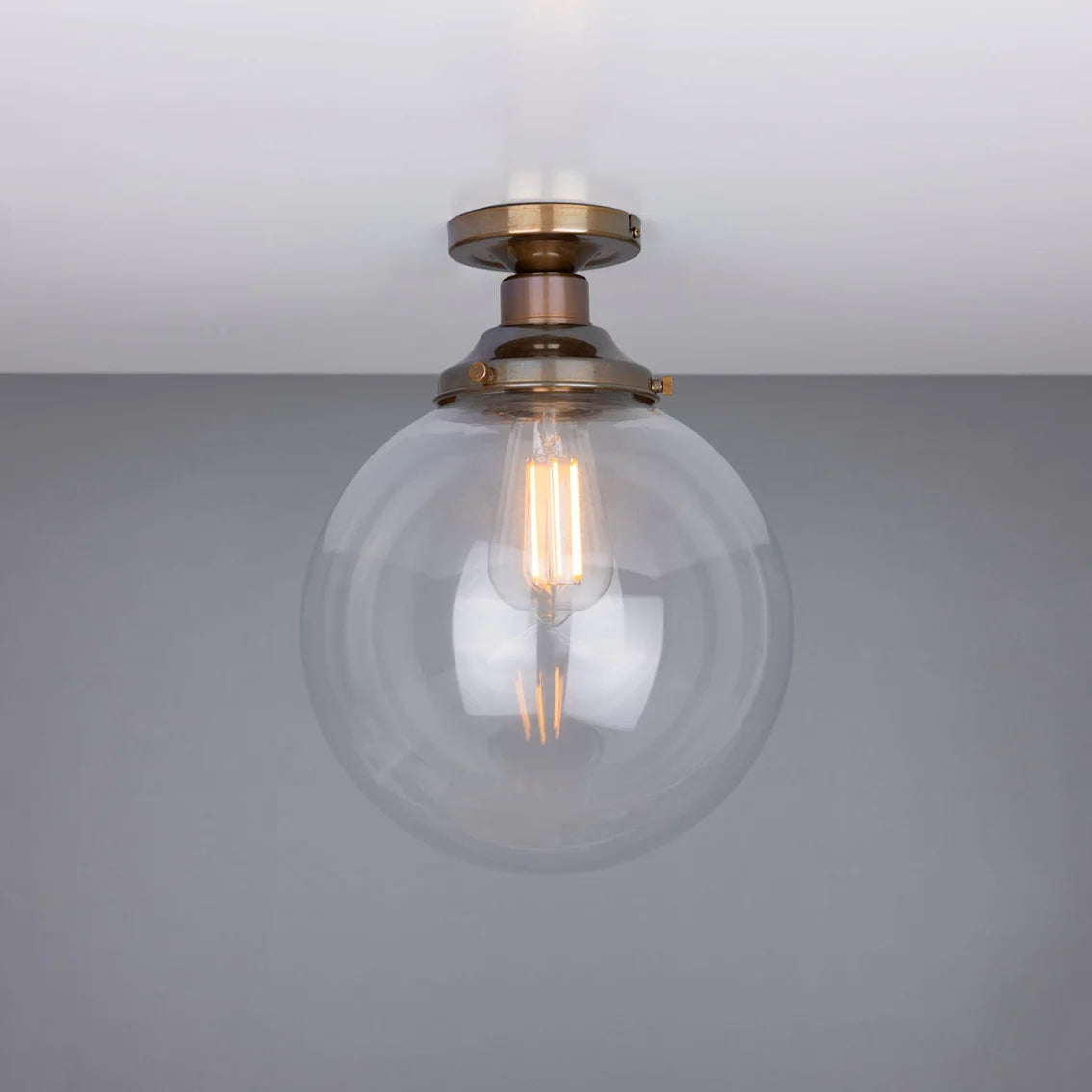 Cullen Glass Globe Flush Ceiling Light