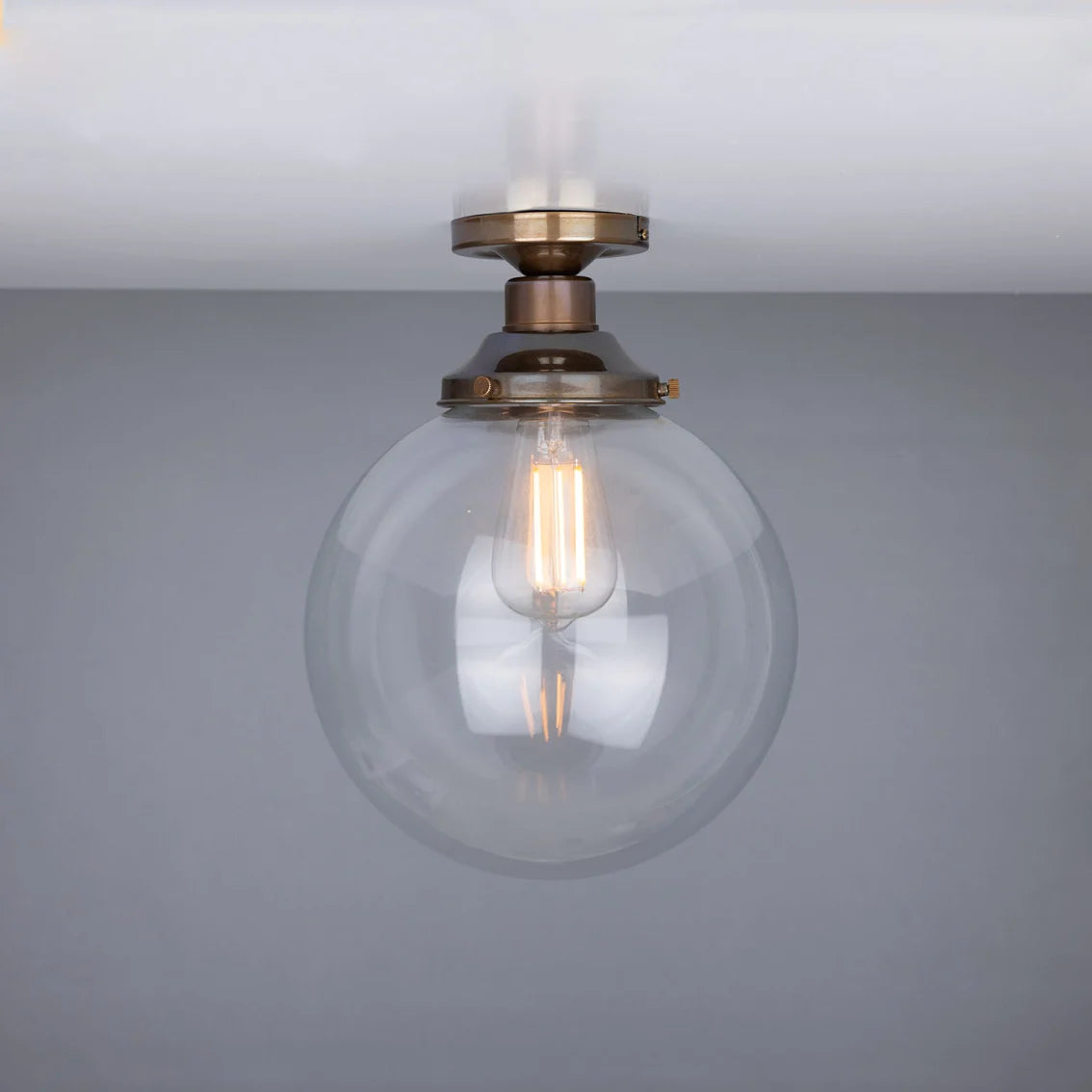 Cullen Glass Globe Flush Ceiling Light