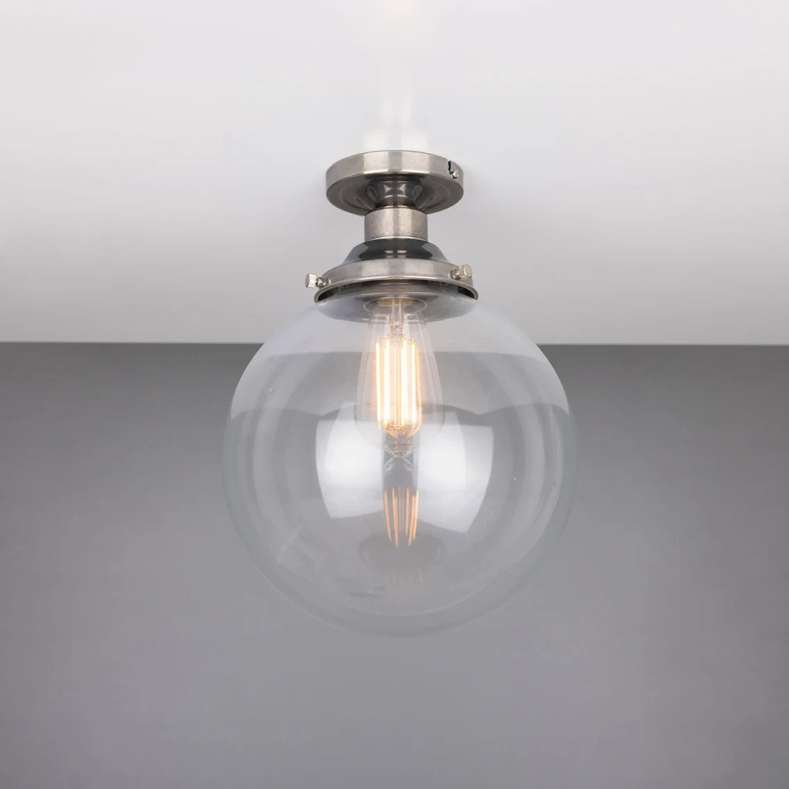 Cullen Glass Globe Flush Ceiling Light