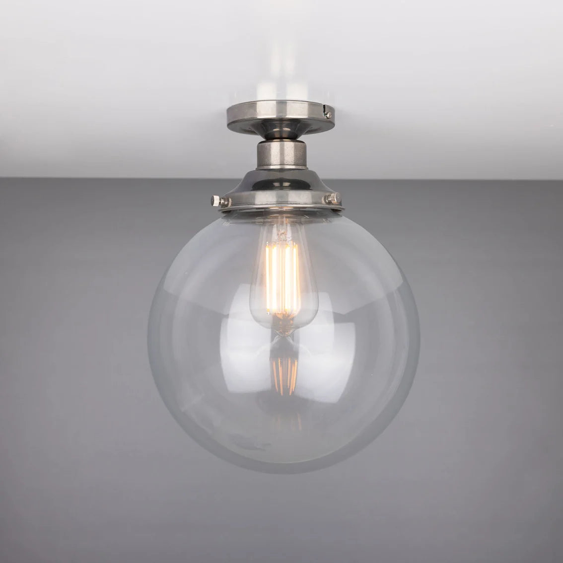 Cullen Glass Globe Flush Ceiling Light