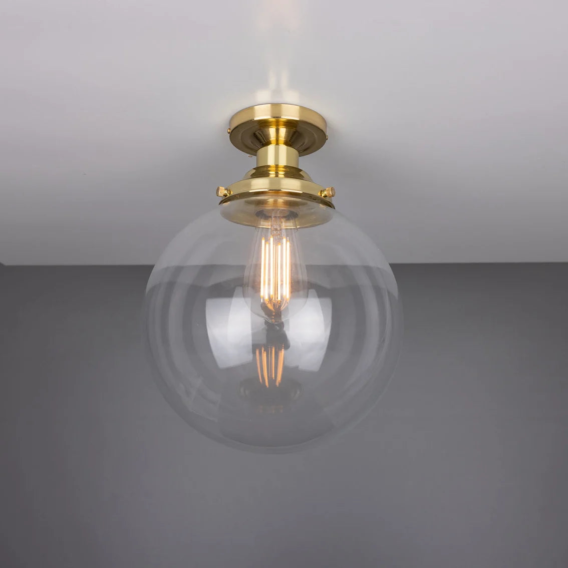 Cullen Glass Globe Flush Ceiling Light