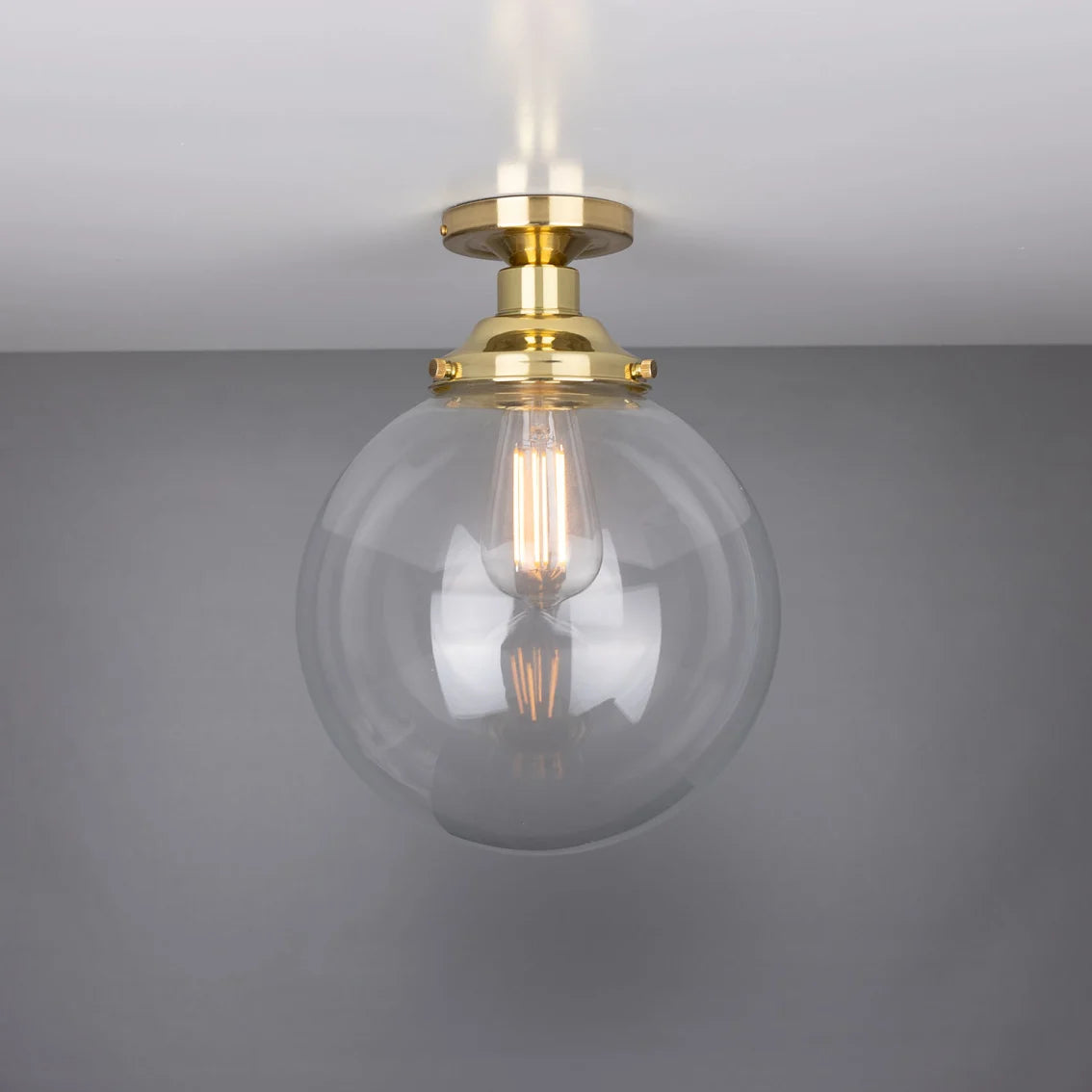 Cullen Glass Globe Flush Ceiling Light