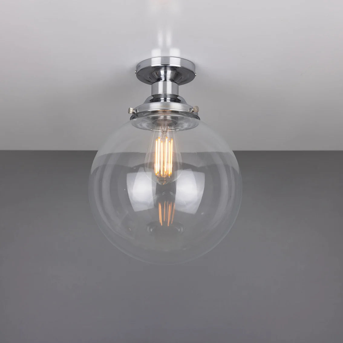 Cullen Glass Globe Flush Ceiling Light