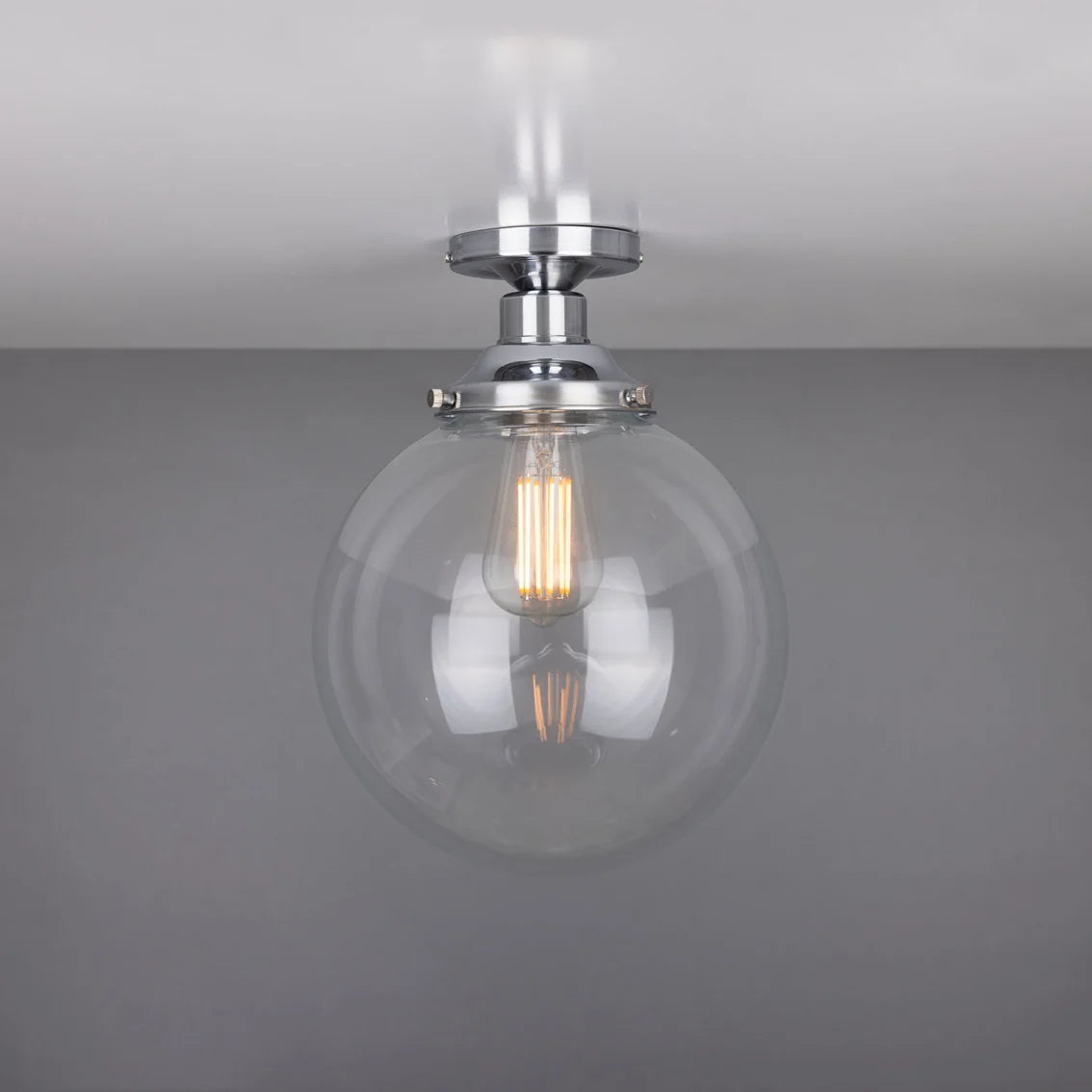 Cullen Glass Globe Flush Ceiling Light