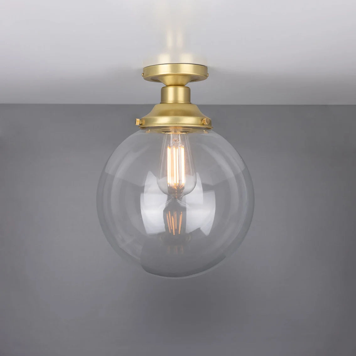 Cullen Glass Globe Flush Ceiling Light