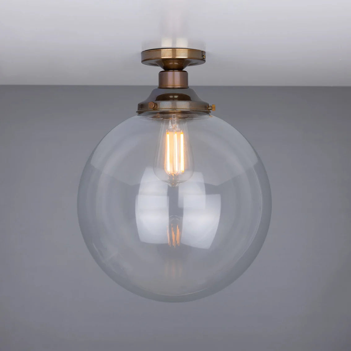 Cullen Glass Globe Flush Ceiling Light