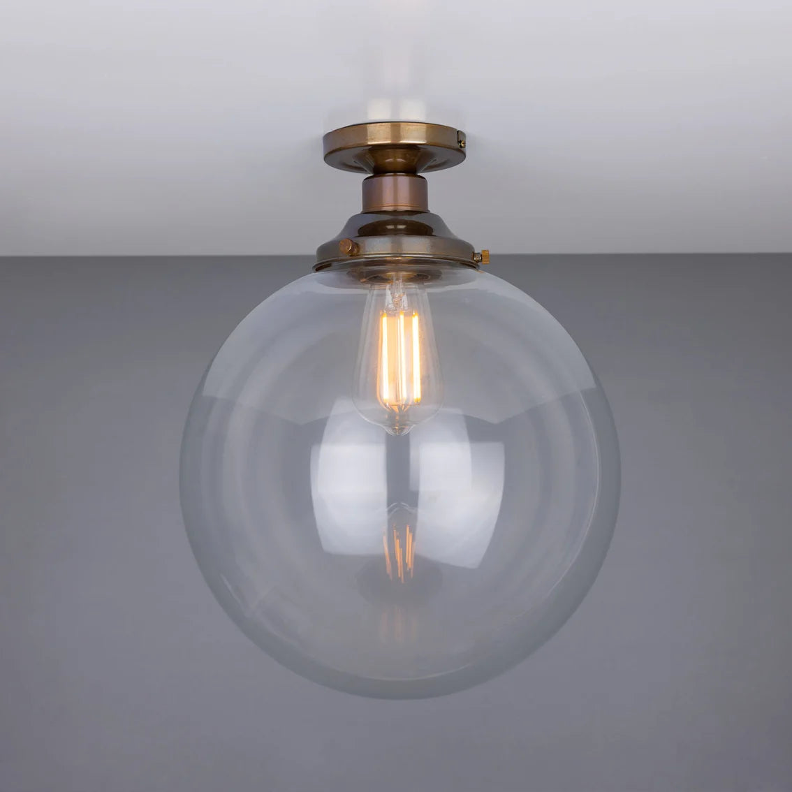 Cullen Glass Globe Flush Ceiling Light