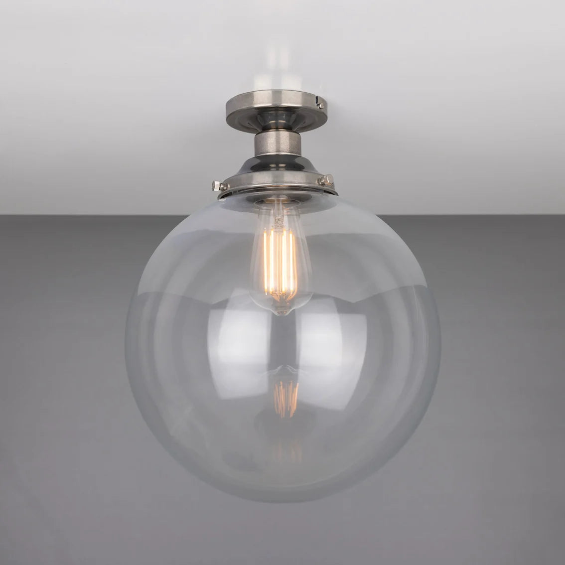 Cullen Glass Globe Flush Ceiling Light