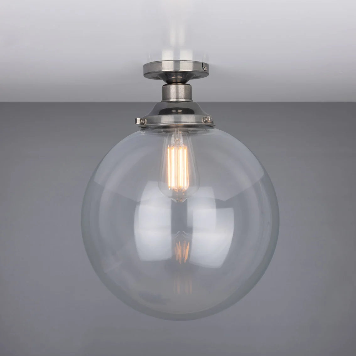 Cullen Glass Globe Flush Ceiling Light