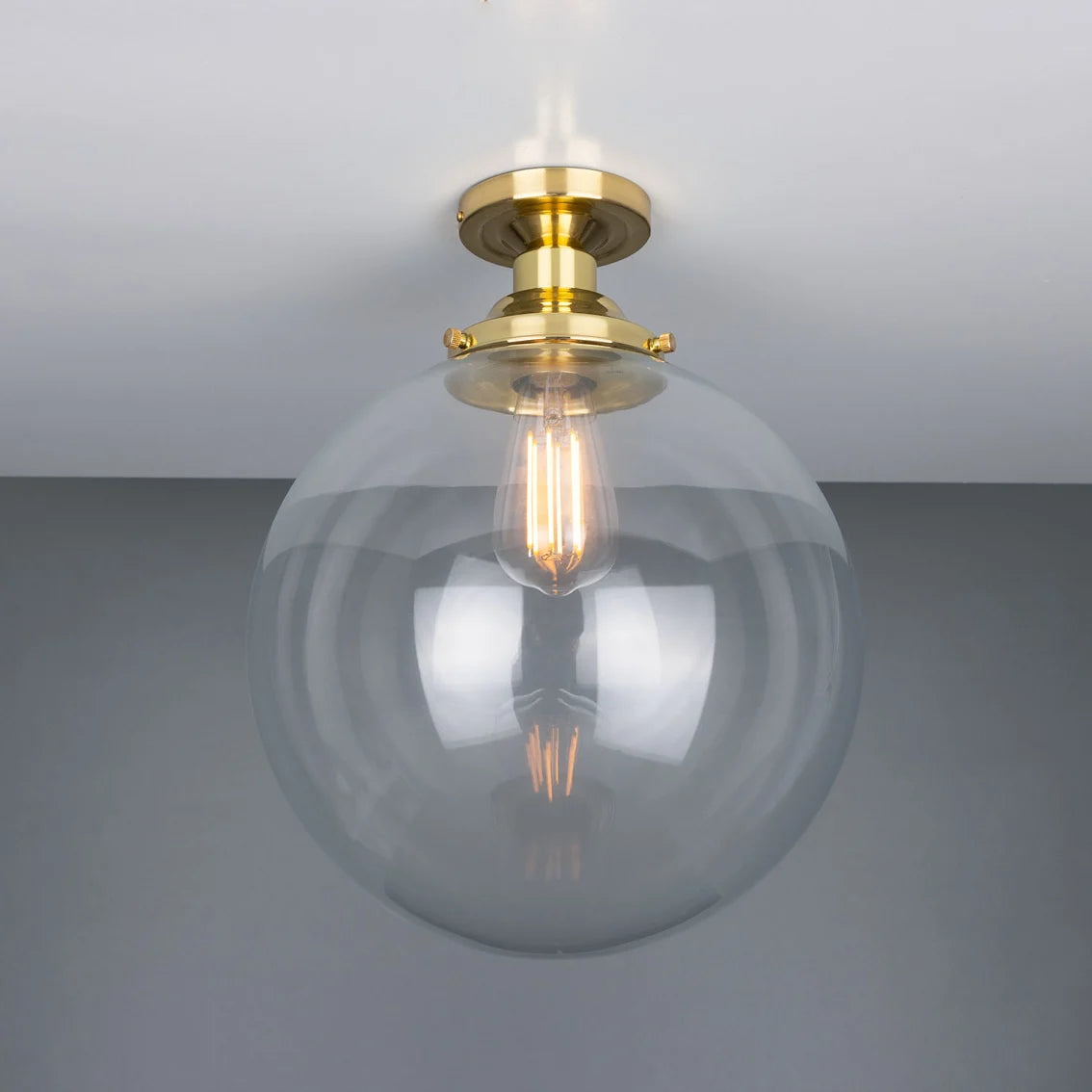 Cullen Glass Globe Flush Ceiling Light