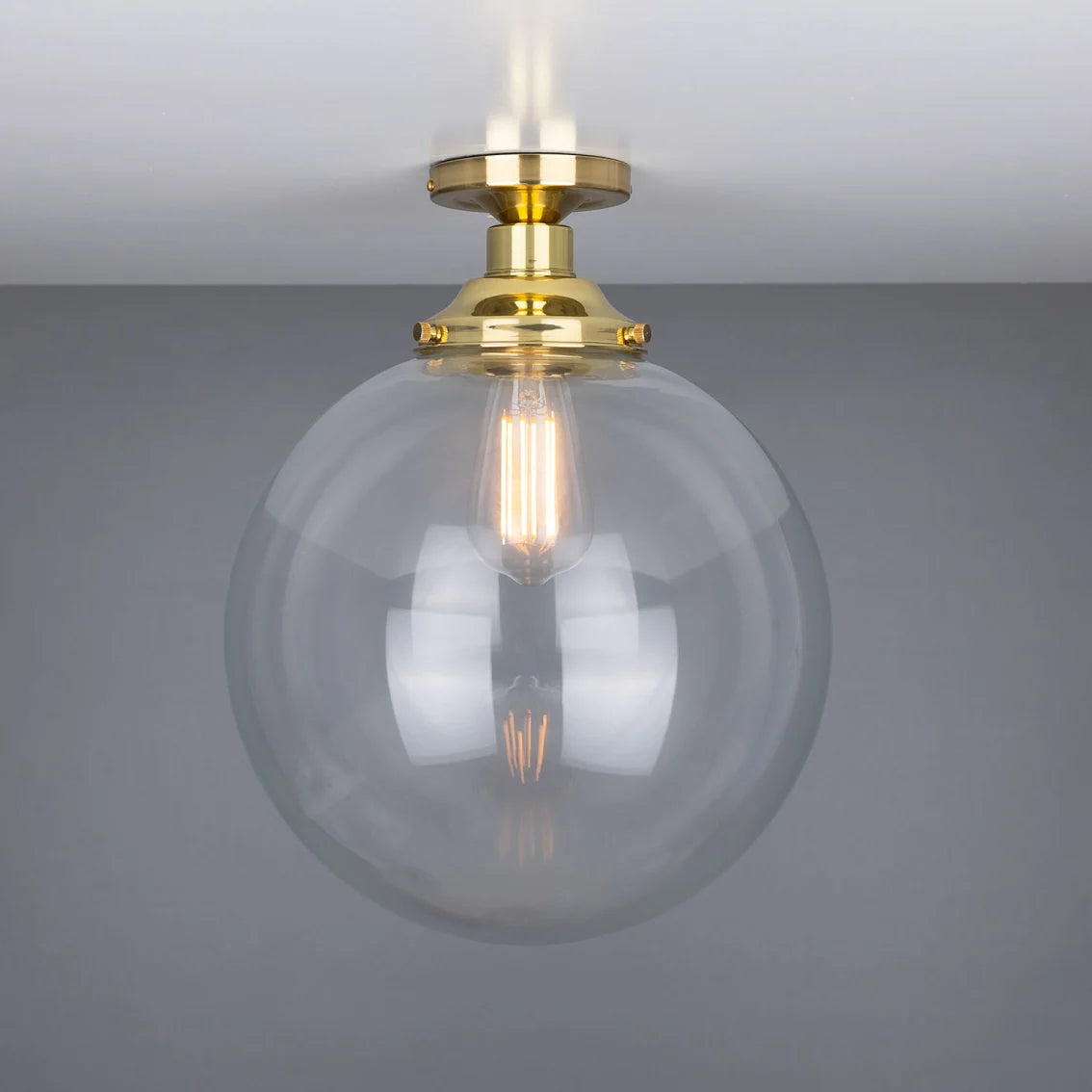 Cullen Glass Globe Flush Ceiling Light