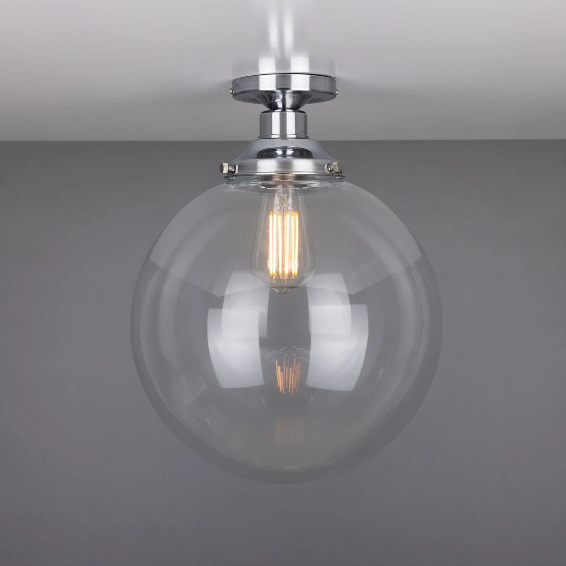 Cullen Glass Globe Flush Ceiling Light