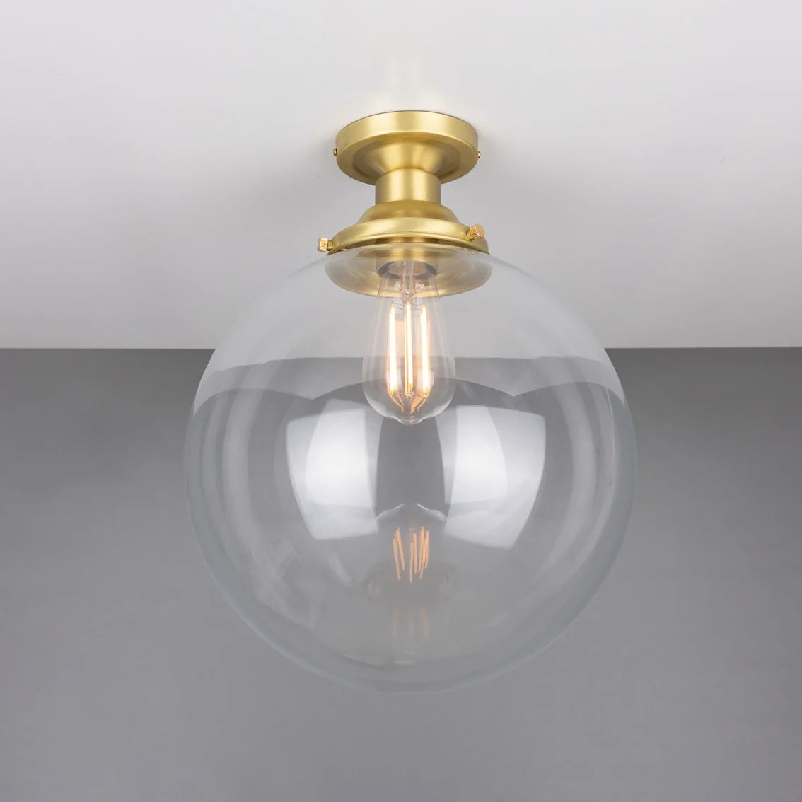 Cullen Glass Globe Flush Ceiling Light